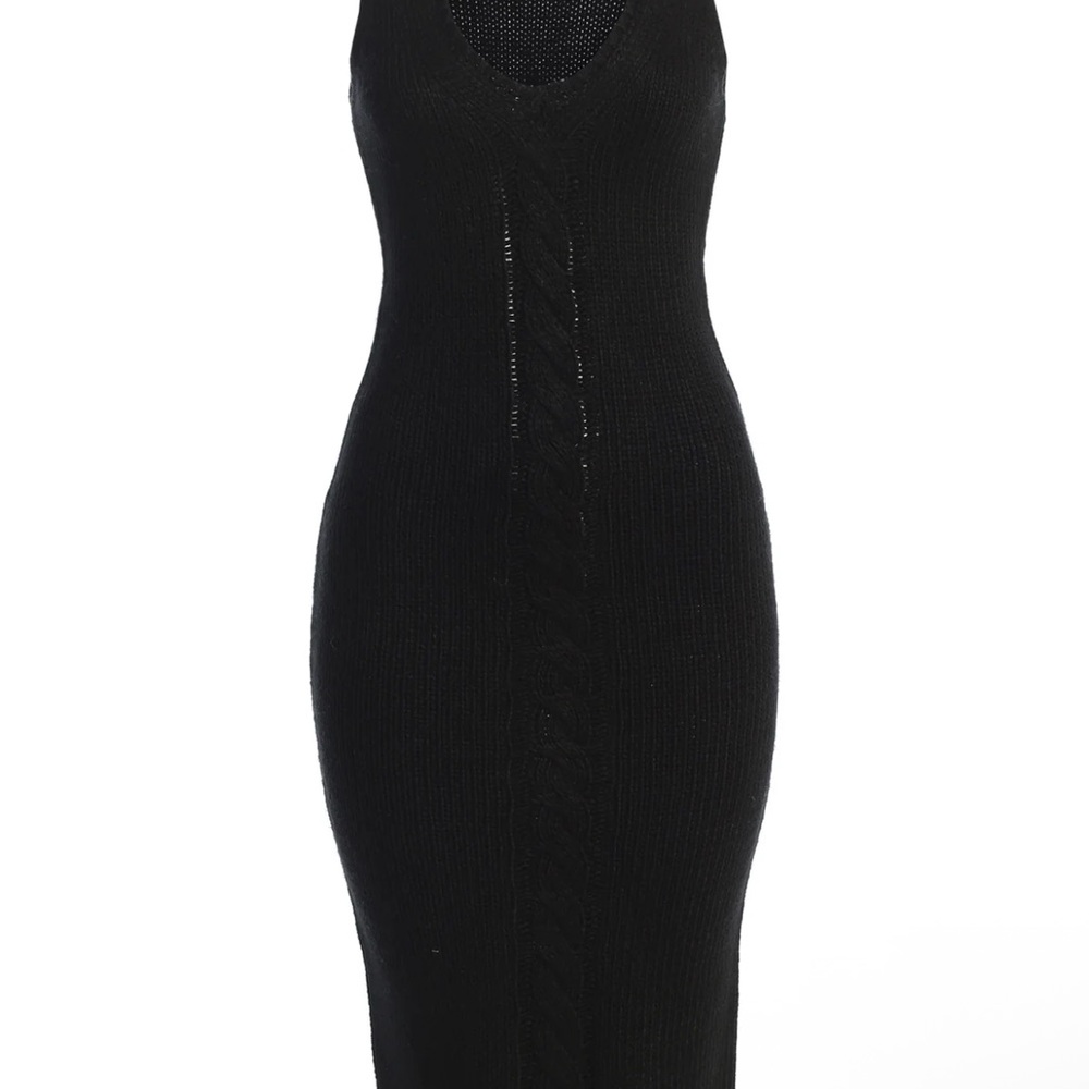 JLUXLABEL Black Knit Dress
